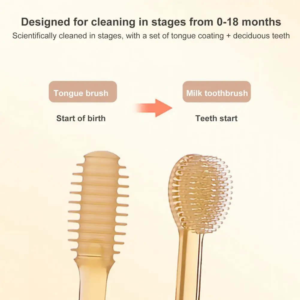 

Kids Toothbrush Food Grade Durable User-friendly Baby Tongue Brush Toothbrush Kit