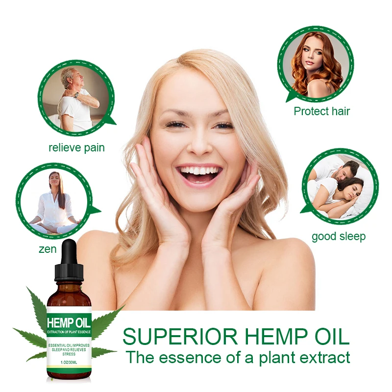 Конопляное масло CBD-OIL массаж тела уменьшает боль в мышцах улучшает сон травяные эфирные масла