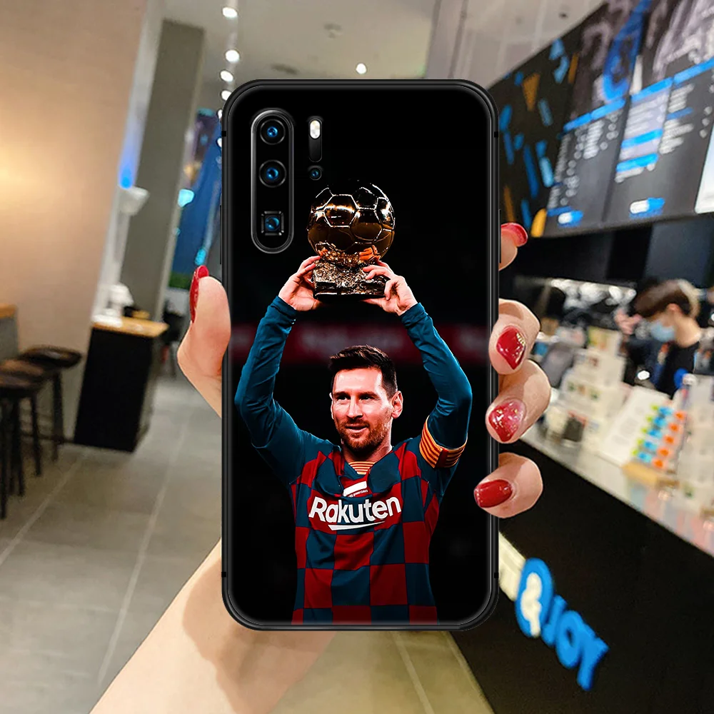 

Messi football superstar Phone case For Huawei P 10 20 30 40 Mate Smart Lite Z 2019 Pro black black bumper luxury shell 3D cover