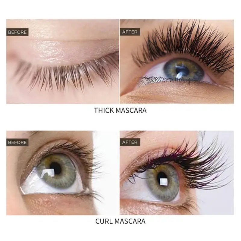 

Black Silk Fiber False Lash Mascara Waterproof Eyelash Extension Thick Curly Anti Sweat Non Staining Eyelash Makeup TSLM2