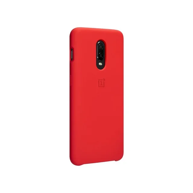 Чехол для oneplus 6 T,,, официальный, защитный чехол, силиконовый, нейлоновый, карбон, бампер, кожаный, откидной Чехол, one plus 6t - Цвет: Silicone Red