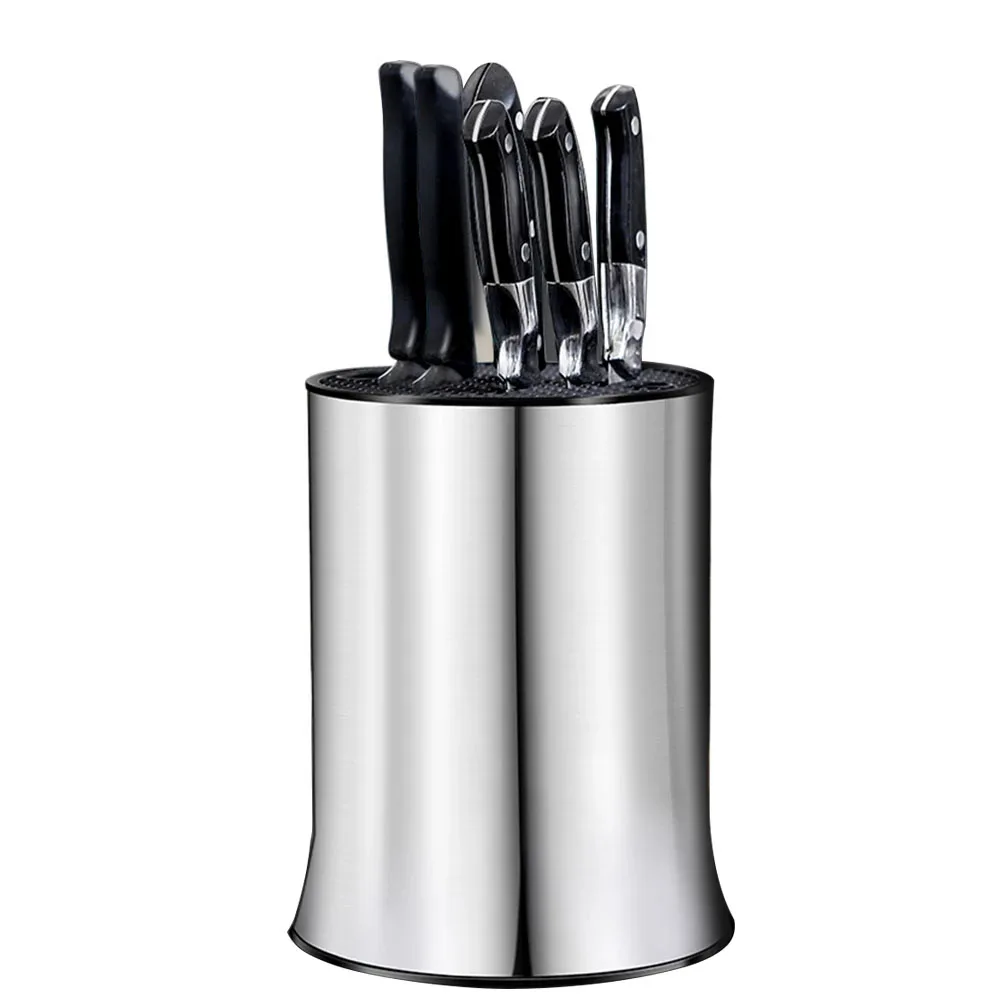 

Stainless Steel Knife Holder Creative Kitchen Knives Storage Rack Inserted Knife Scissors Organizer Knife Set Stand Tool