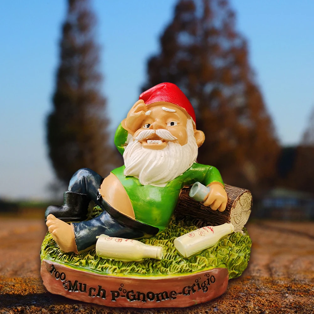 

Полимерные пьяные карликовые рождественские праздничные статуи, украшения, забавный мультяшный пьяной персонаж, гном, праздничный подарок...