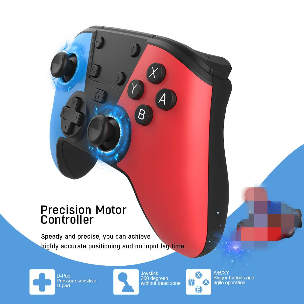 

Bluetooth Wireless Dual Vibration Shock Motor Game Controller for Nintendo Switch for Windows for PC Game Console ForSwitch Lite