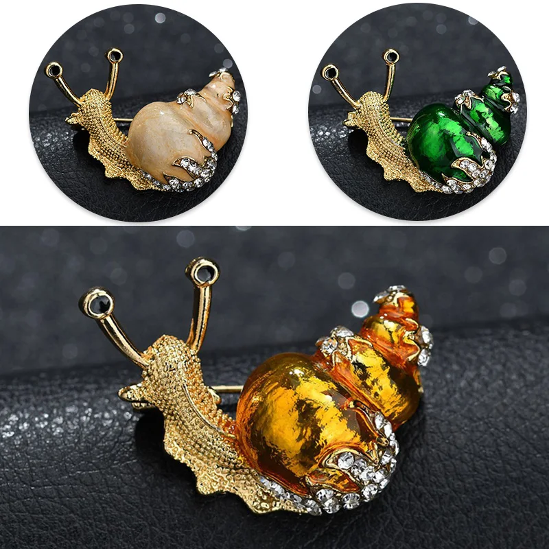 Модные булавки в виде улитки стразы женская маленькая брошь насекомого