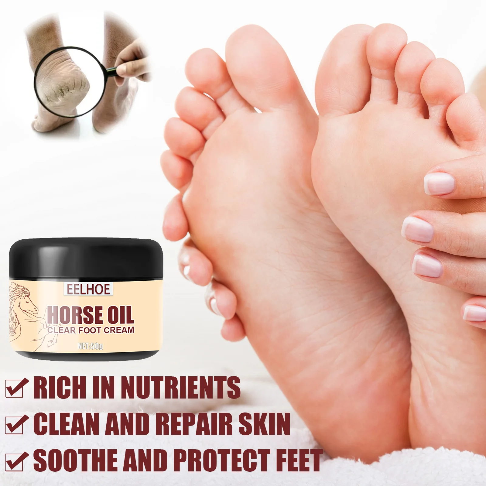 

Крем конского масла для ног и рук, антифриз, увлажняющий гель для пятки, пилинг, сухая кожа, 20/30/50 г SDFA88