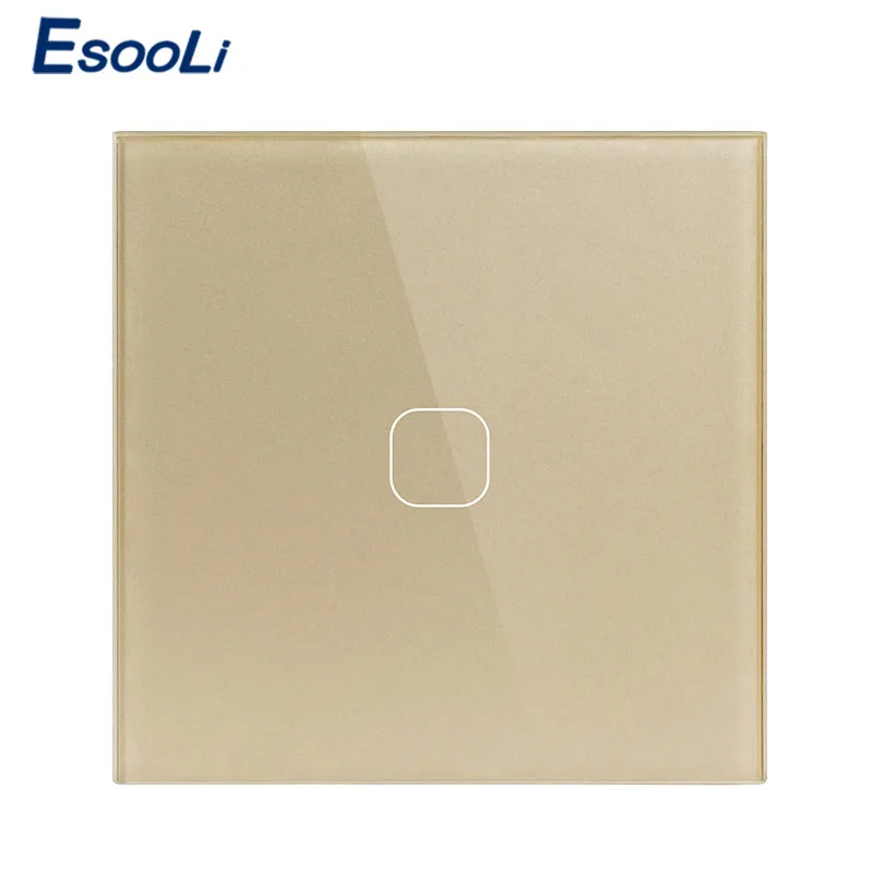 Сенсорный выключатель Esooli стандарта ЕС сенсорная панель из хрустального стекла 1