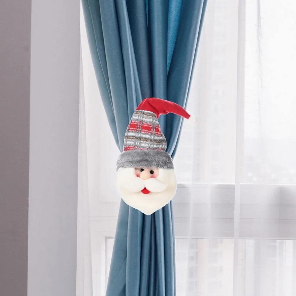 Santa Clause Snowman Deer Dolls Curtain Buckle Christmas Decoration for Home New Year Party Decor weihnachtsdekoration#35