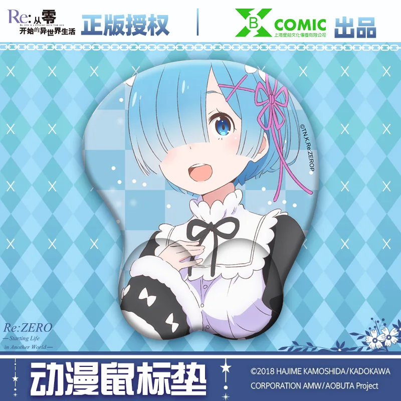 

Anime Mouse Pad 3D Mat Re:Life in a Different World Rem Sexy Wrist Rest Big Breast Cosplay Otaku Anti-Slip Gel Gaming Playmat