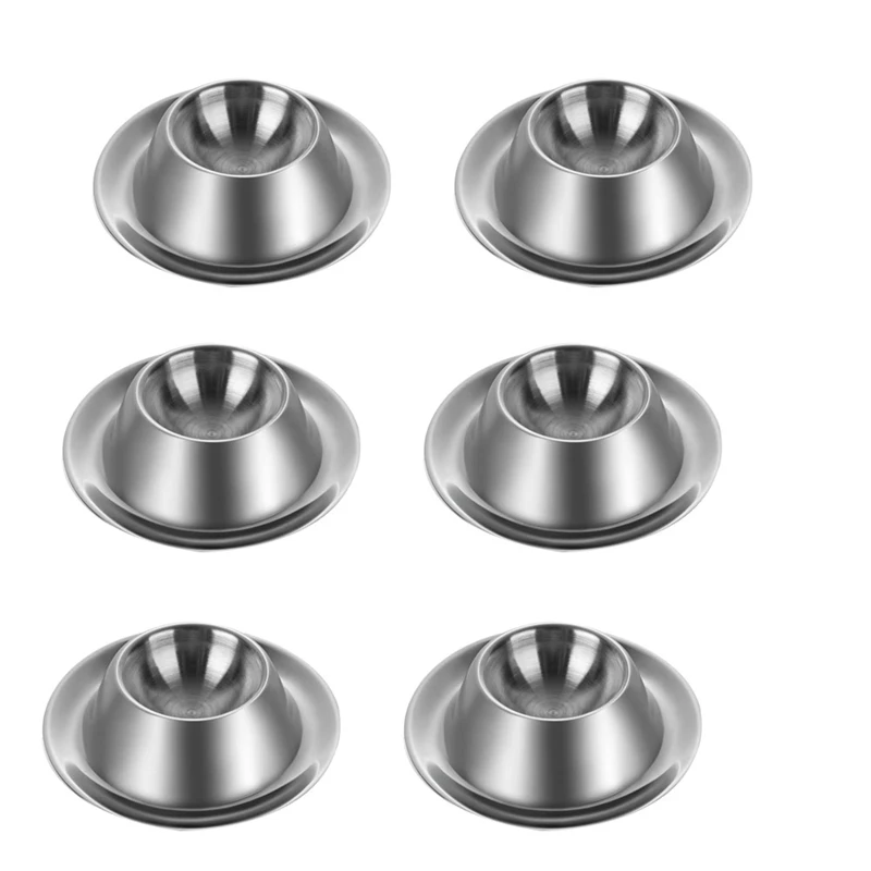 

6 Pack Egg Cup Holder,Stainless Steel Egg Cups Plates Serveware Tableware Holder Accessories for Hard Soft Boiled Egg Spoon Brea