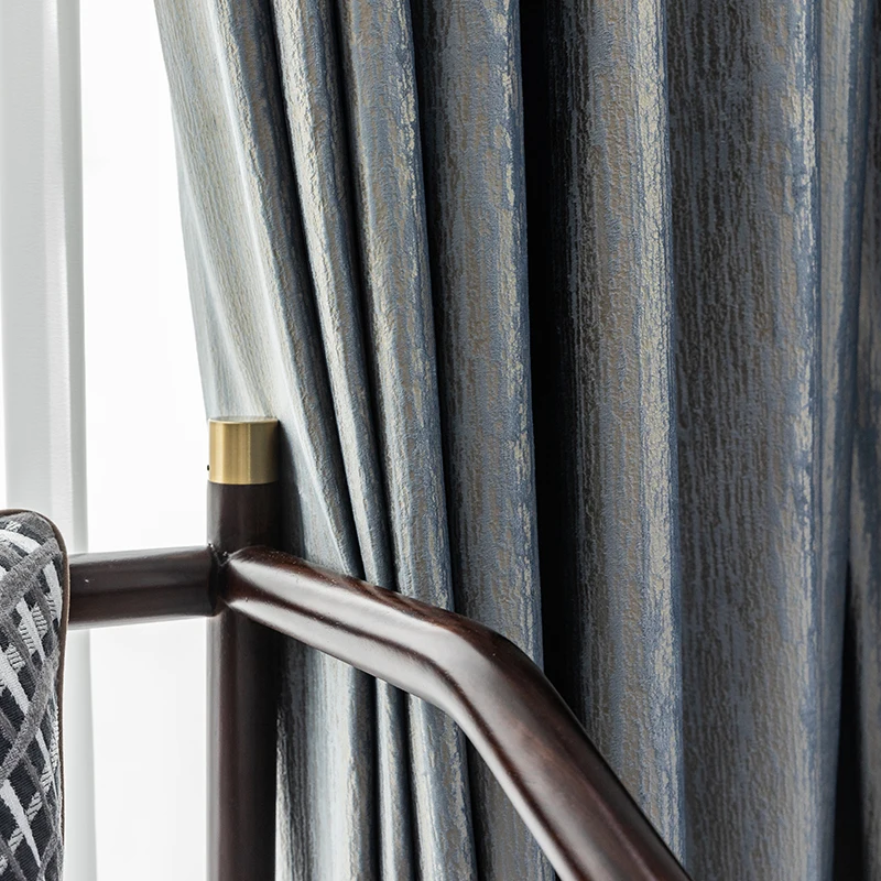 

Custom curtain Nordic modern Simplicity livingroom Bronzing flannel Jacquard shading bedroom blackout curtain drape M907
