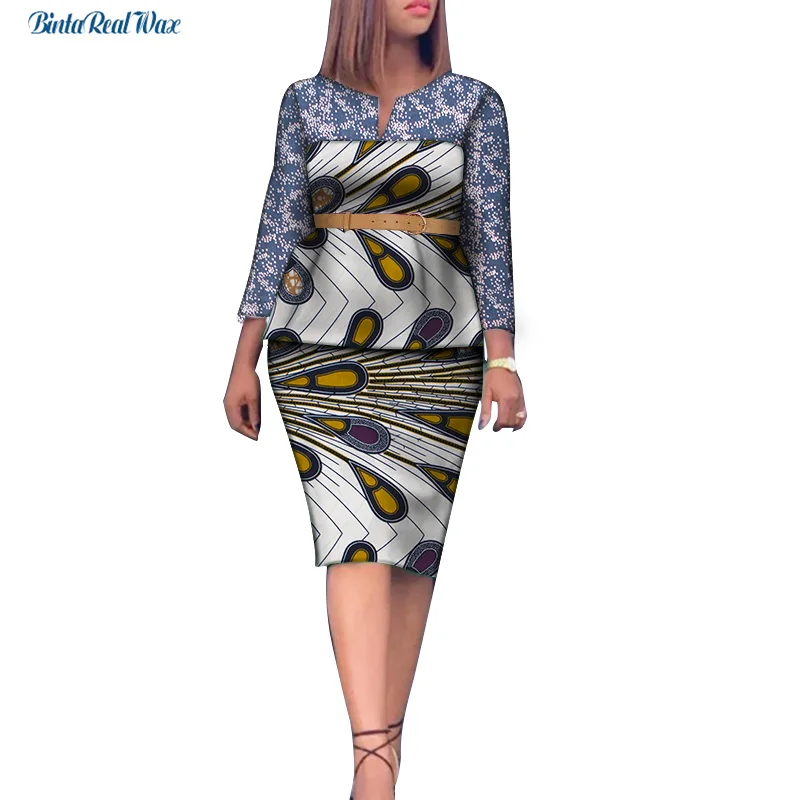 Женский комплект из топа и юбки в африканском стиле 2 предметов с поясом юбкой для