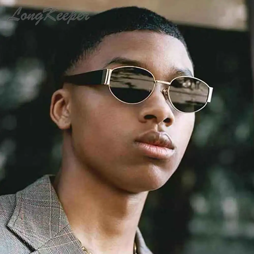 LongKeeper стимпанк металлические овальные солнцезащитные очки мужские и женские