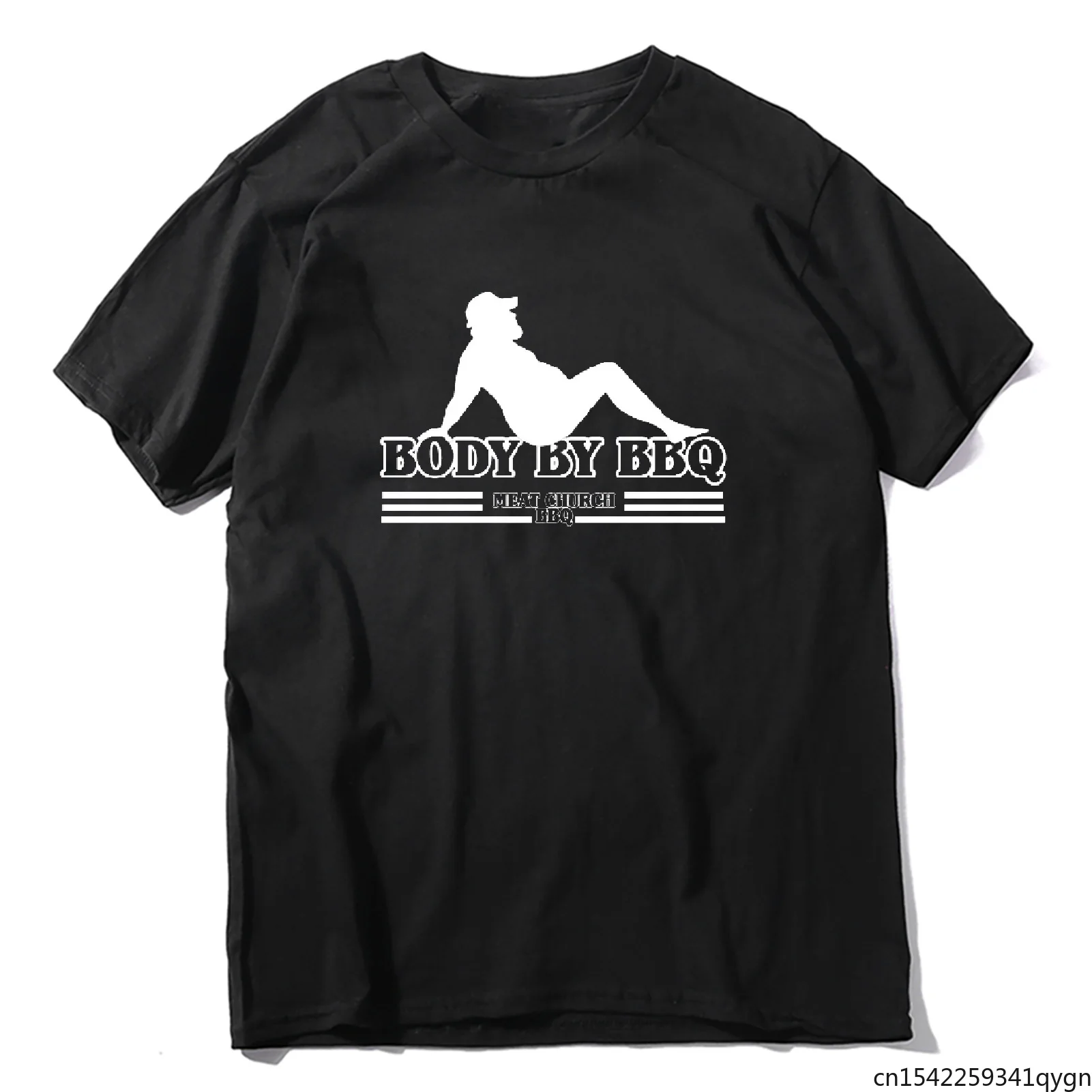 

Body By BBQ Meat Church BBQ Graphic T-Shirt Fashion Crewneck Mens Short Sleeve Comfortable Casual Tops Unisex T-Shirt