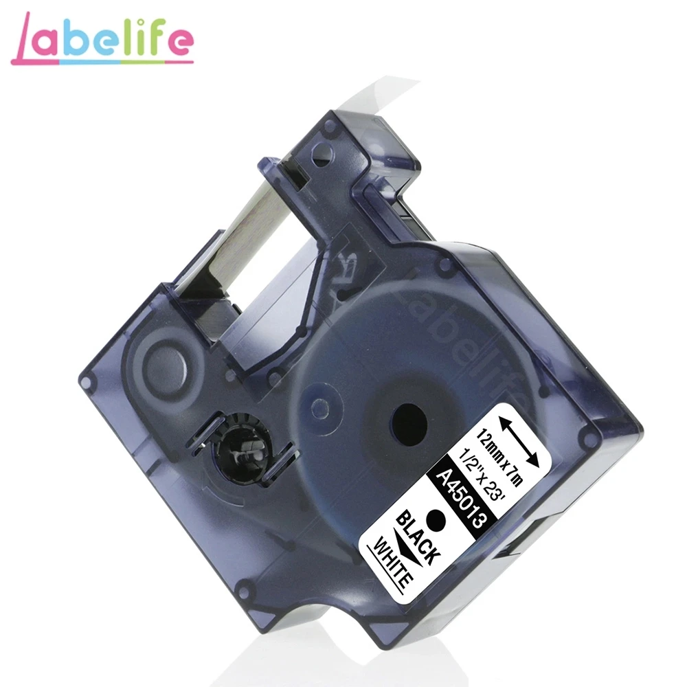 Labelife 1 шт. 14 цветов 45013 совместимый с Dymo D1 менеджер 12 мм черный на белом фоне ленты с лейблом для этикетка Dymo менеджер 160 280 210