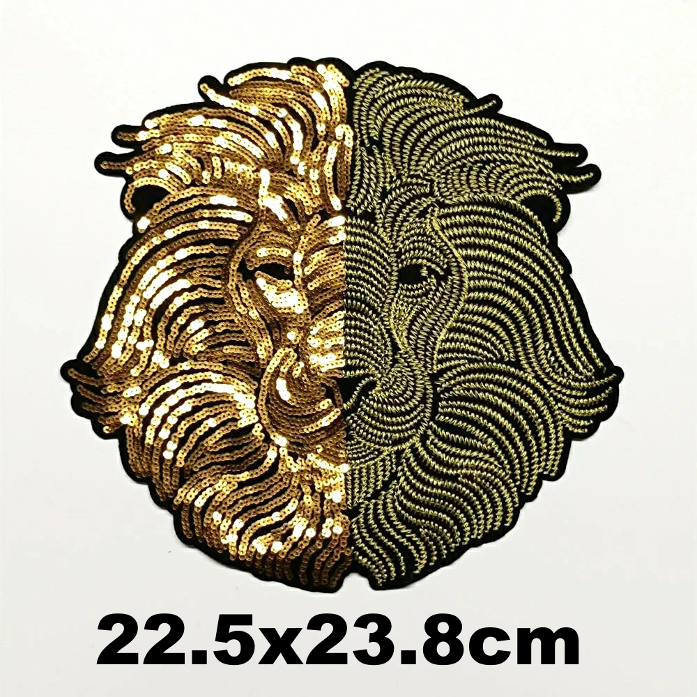 

Design large embroidery big lion animal cartoon patches for clothing HE-3165