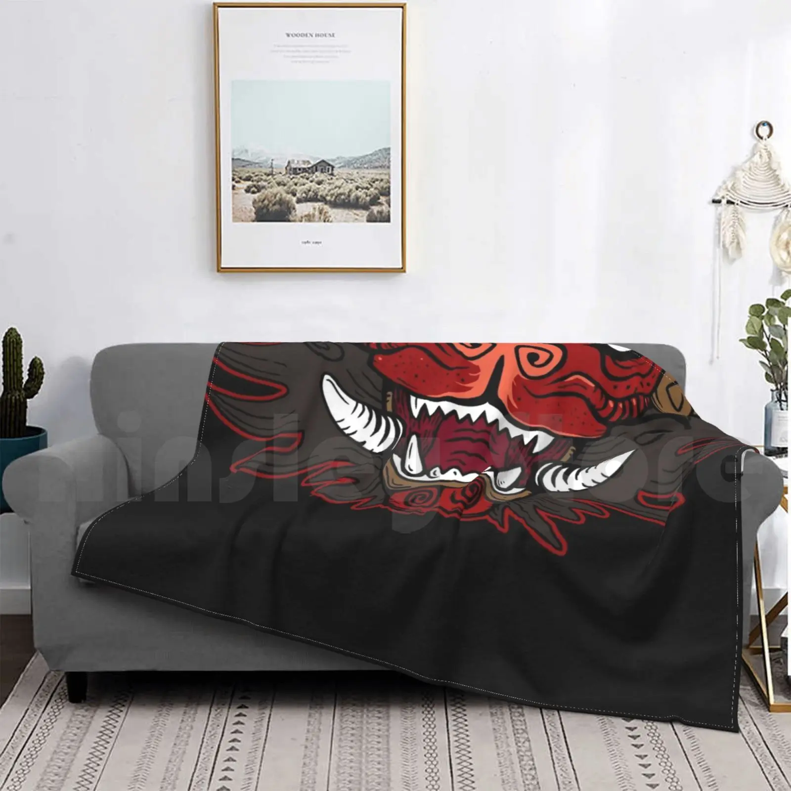 

Hyena Oni Blanket Fashion Custom Hyena Oni Oni Akuma Demon Traditonal Art Japanese Traditional Tattoo