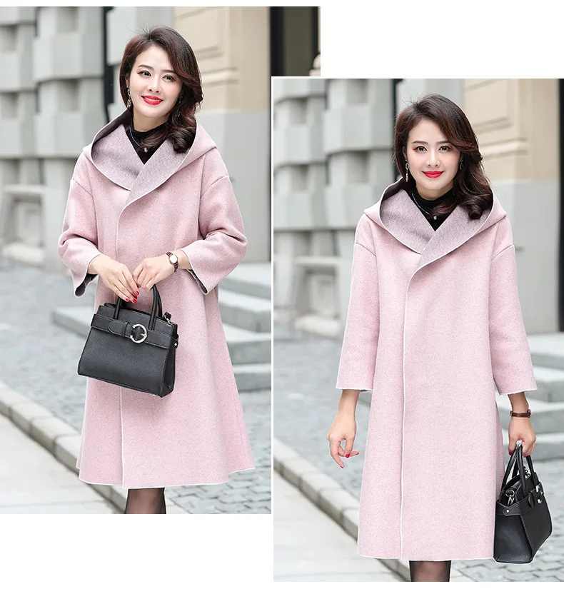 Fashion Solid Long Wool Coat Office Lady Single Button Wool Blend Coat and Jacket Elegant Women Coats Autumn Winter