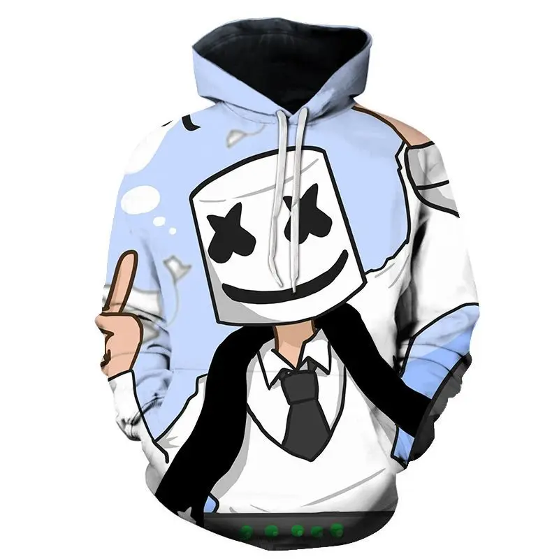 

Новинка 2020, мужская хлопковая толстовка с капюшоном и 3d принтом, милый Модный пуловер с длинным рукавом, спортивный топ, свитшот для мужчин и...