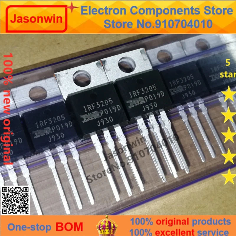 100% nuevo 50 unids/lote оригинальный транзистор MOSFET IRF3205PBF 55V110A IRF3205 TO-220 | Электронные