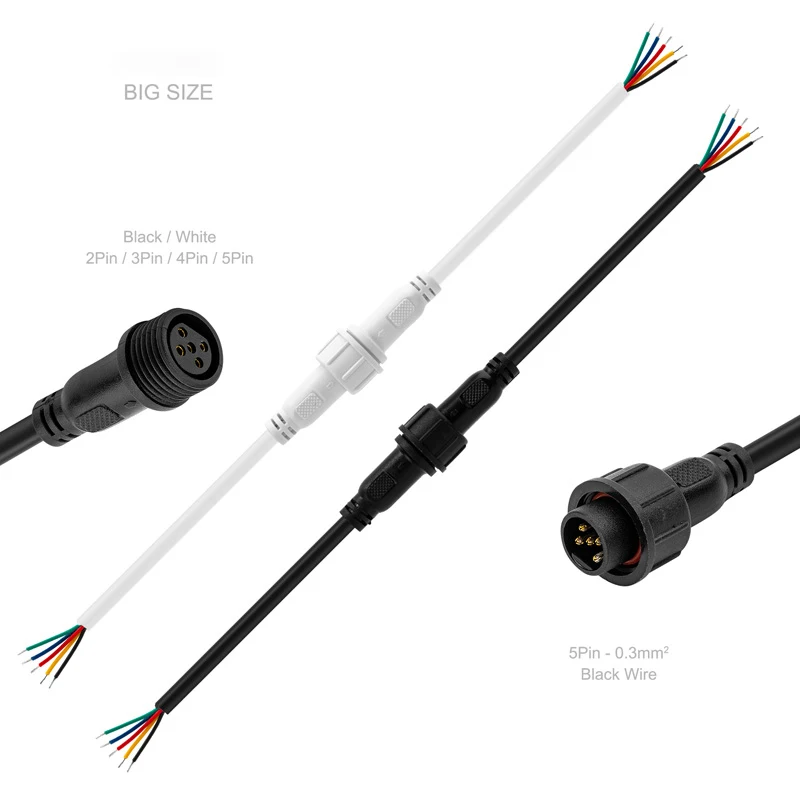 1 шт. Водонепроницаемый провод разъем Мужской Женский удлинитель 2/3/4/5/6 Pin 0 3/0 5/1 5