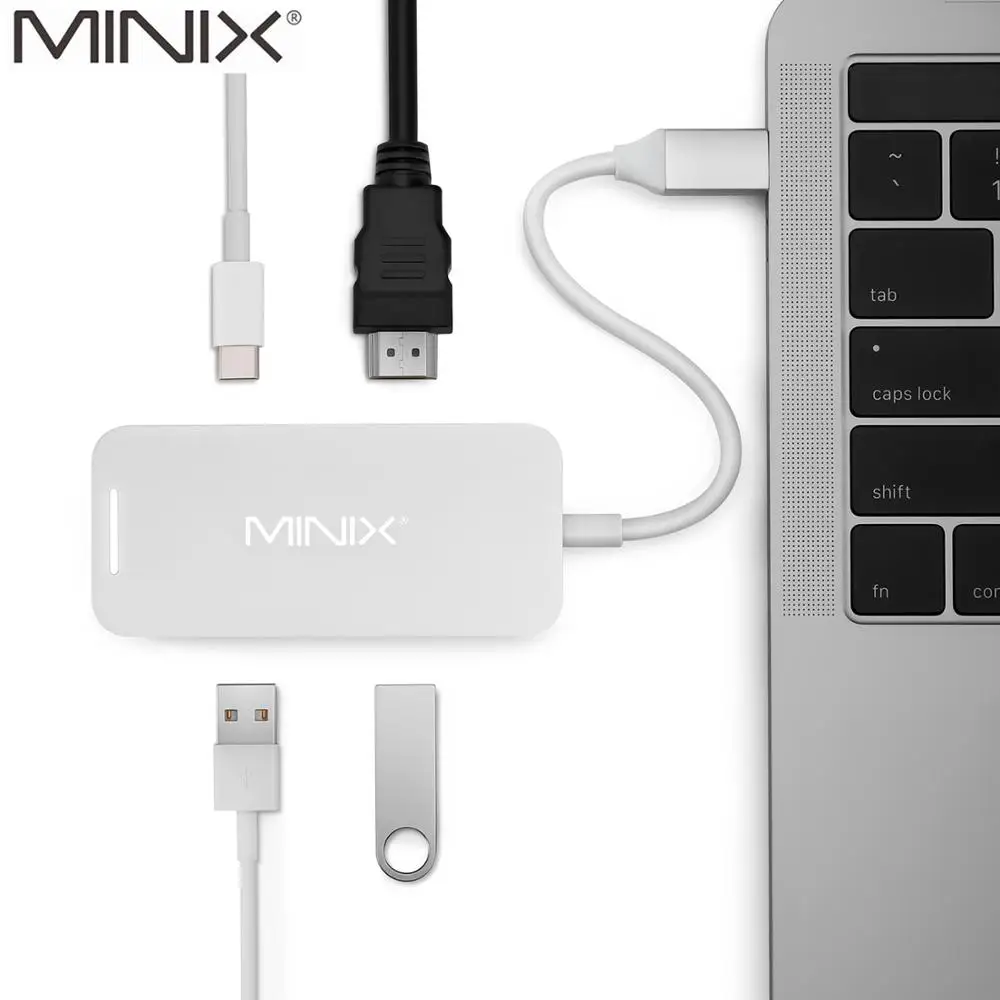 

MINIX NEO C mini Type C Hub Multiport Adapter With HDMI Output Up To 4K USB 3.0 USB-C For Charging Compatible With New MacBook