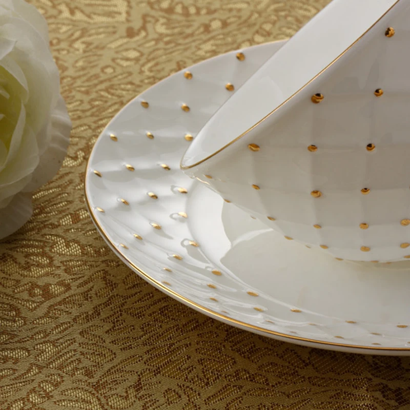 Кофейная чашка с жемчужным узором и блюдце в европейском стиле домашняя посуда