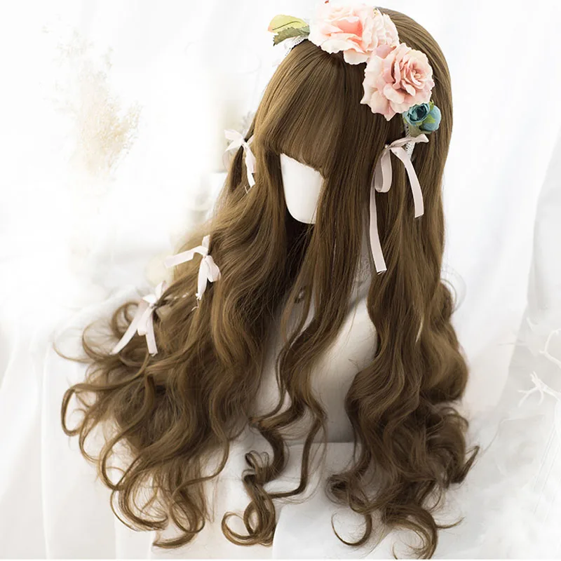 Японская девушка Мори Harajuku милая Лолита Кудрявые Волнистые Длинные