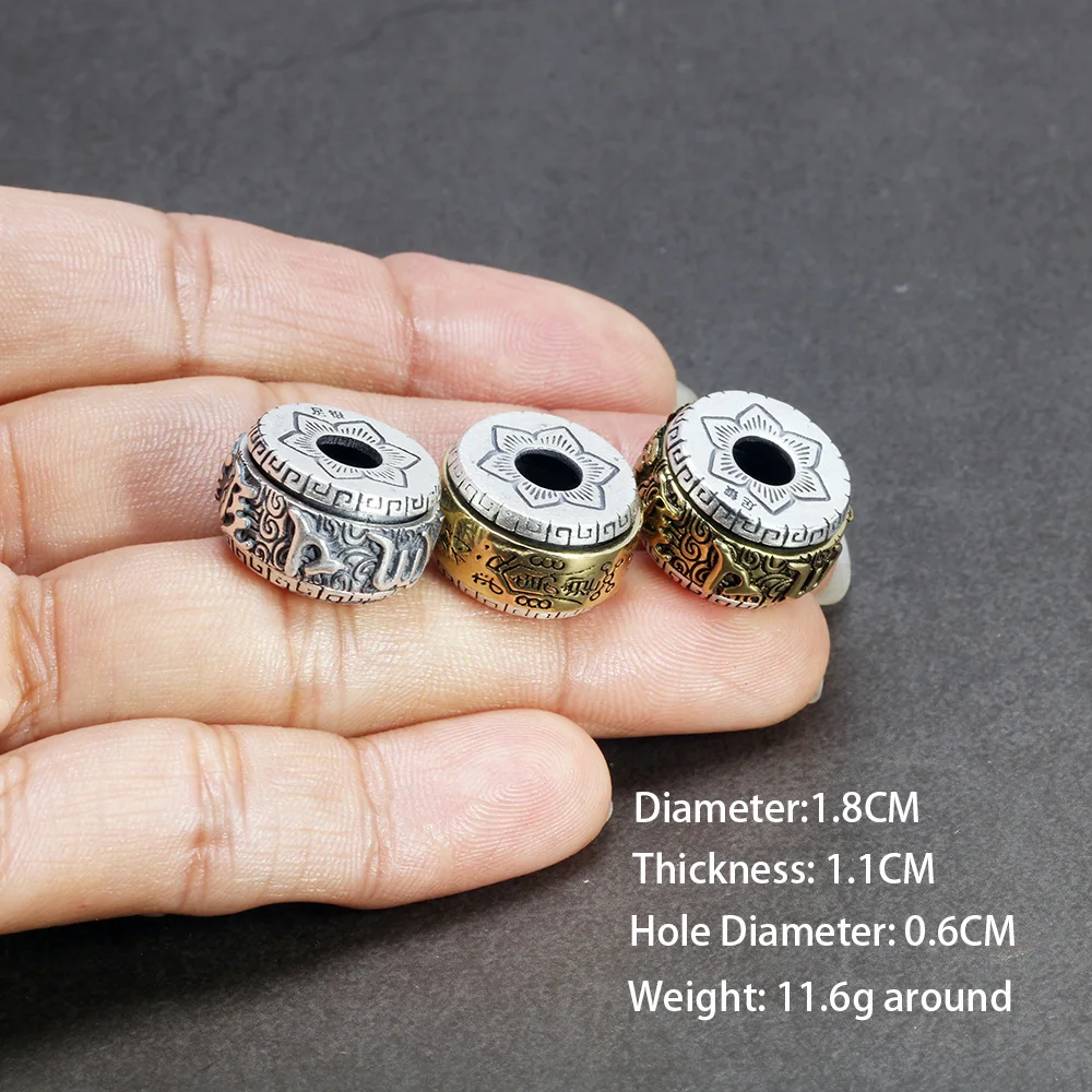 Подвеска в виде мантры лотоса из серебра 990 пробы с шестью словами вращающаяся