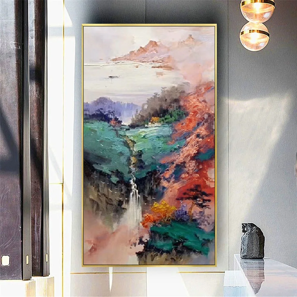 

Chinese hand-painted oil painting abstract natural landscape canvas picture large salon background art for living room decor art