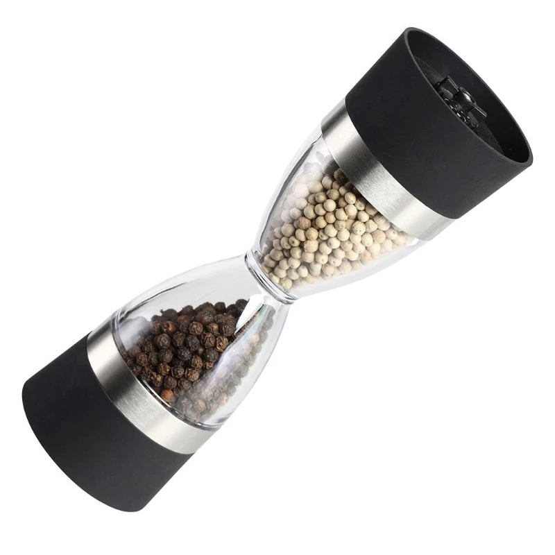 

Double-head 2 in 1 Manual Grinding Pepper Salt Mills Grinder Durable Kitchen Seasoning Tools Portable Abrader Gadget Home Bar