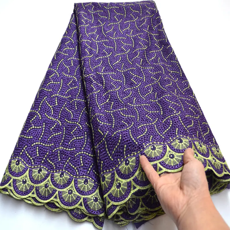 5 ярдов полые нигерийские кружева вуаль горячая распродажа Фиолетовый