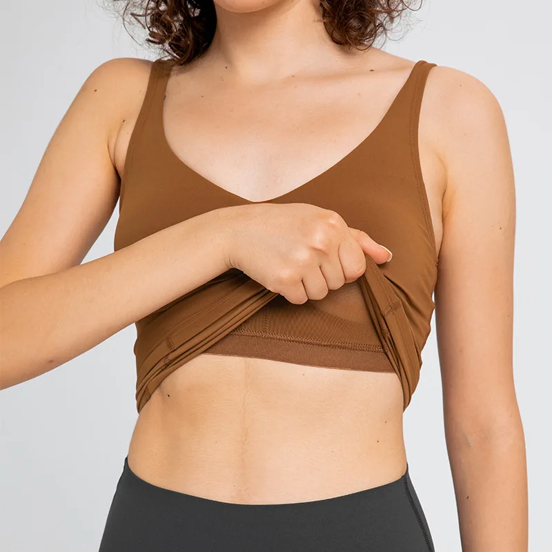 Women's Fitness Tank Top Sexy Gym Sports Top T-shirts Bra and Inner Wear Workout Top Breathable High Elasticity Yoga Top Vest