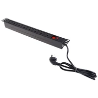e7cc 1u pdu 8 outlet metal power strip surge protector with long extension cord 250v 10a 2500w for 19 inch server rack power