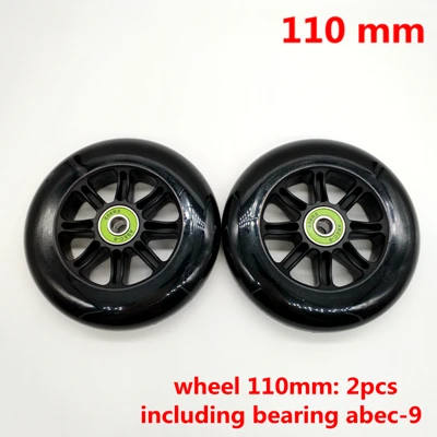 Колеса скутера 100*24 мм 2 шт./лот подшипники ABEC-9 110 мм - Цвет: black 110
