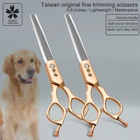 taiwan origin gold pet teeth scissors customized 6 8 inch beauticians fine trimmi tool pet hairdressing scissors