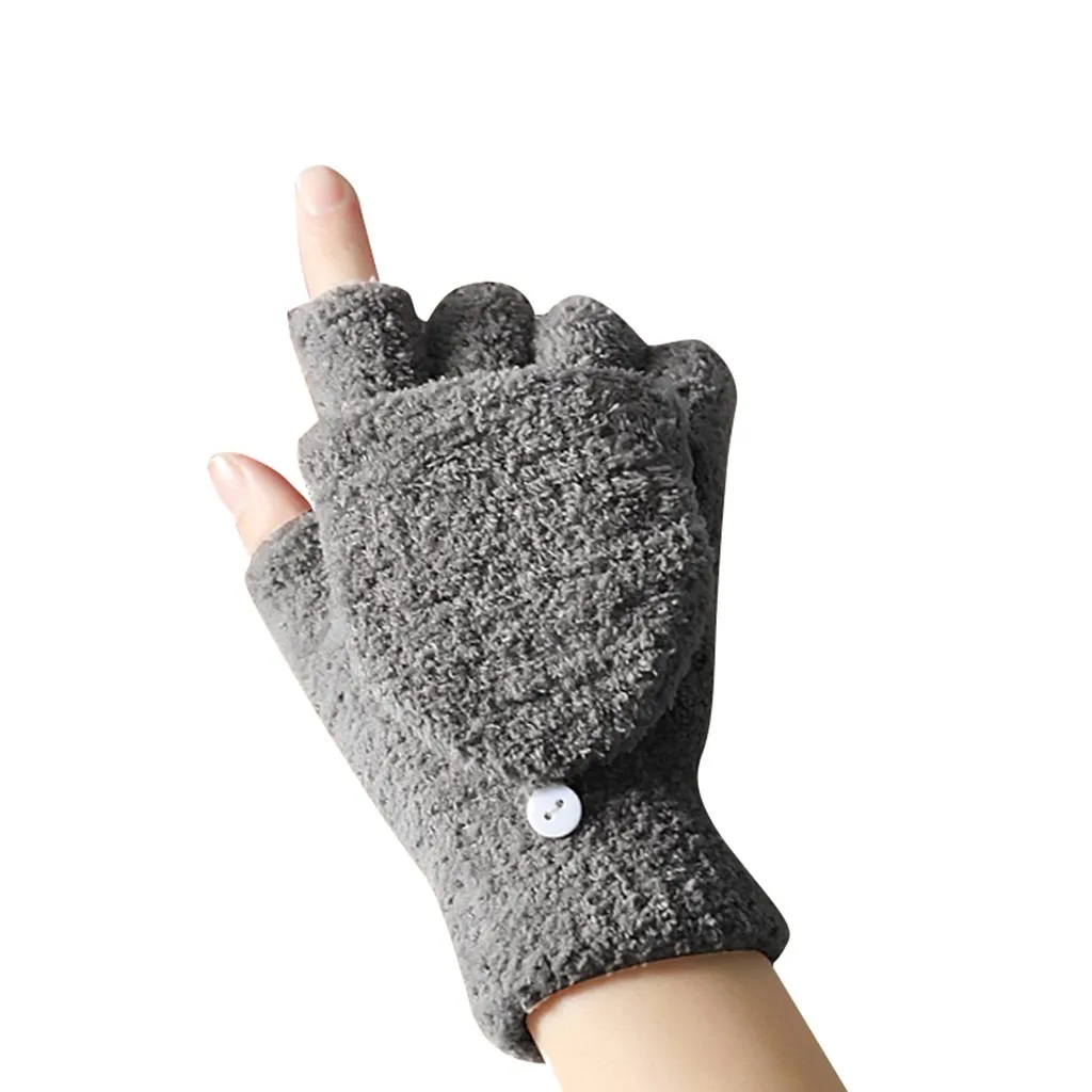Перчатки без пальцев женские зимние перчатки для вождения вязаные шерстяные