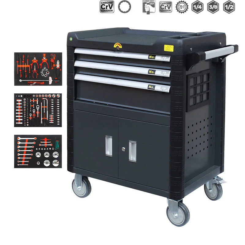 

EVE Comboo 158PCS Mechanical Repair Hand Tool Set 3 Drawers Trolley Cabinet For Car Repair Tool Set