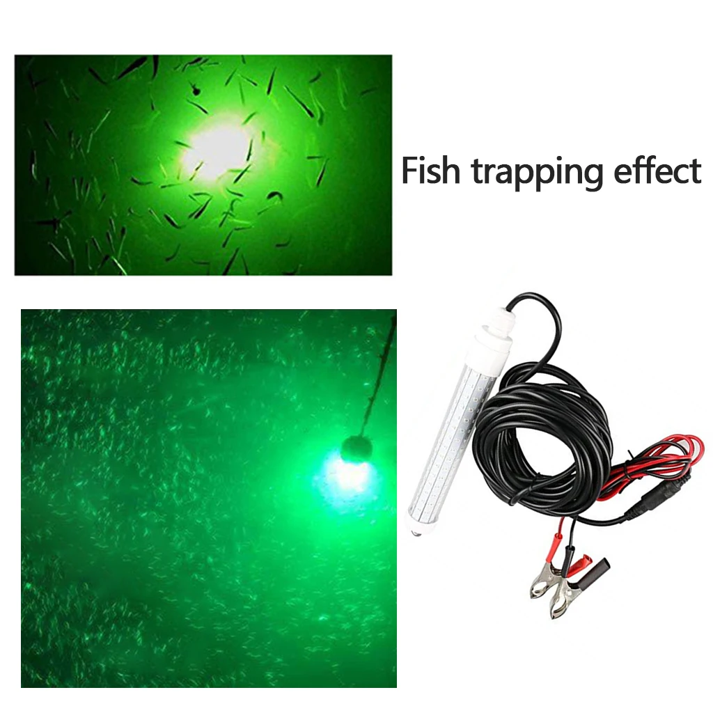 

12V 10W Green LED 1000Lumens Lure Bait Night Fishing Finder Lamp Light Shads Fishing LED Boat Fishing Deep Drop Underwater Ligh