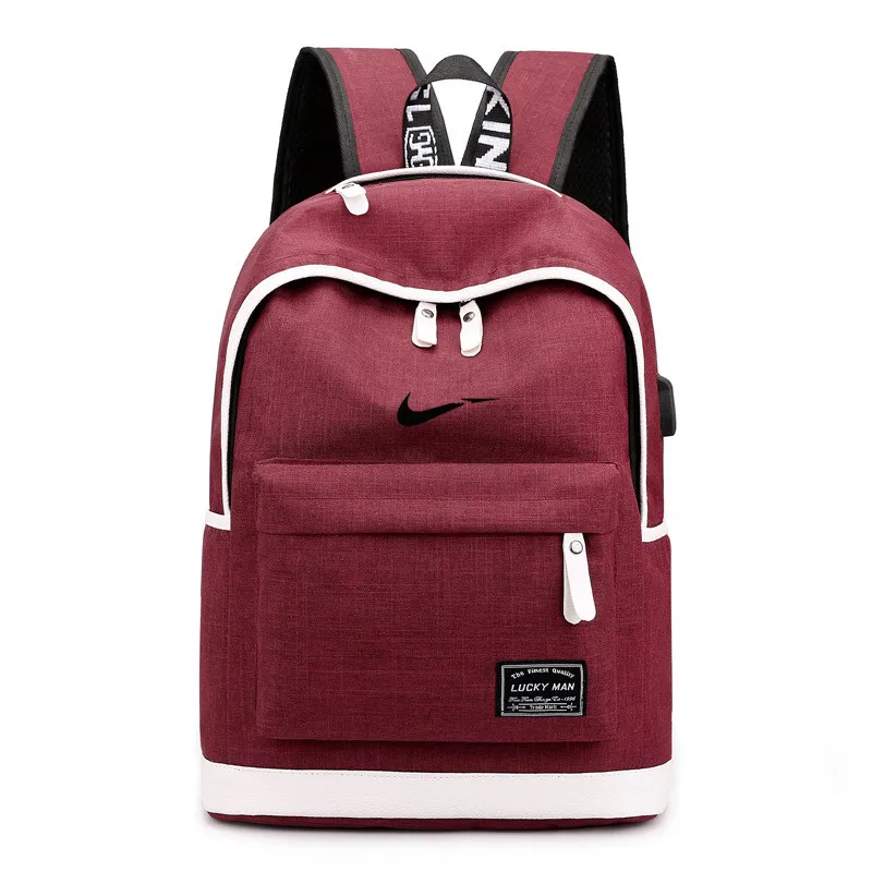 Реальный логотип 2019 новая повседневная сумка через плечо в школу с USB-подзарядкой, рюкзак для путешествий с компьютером, подделка роскоши.