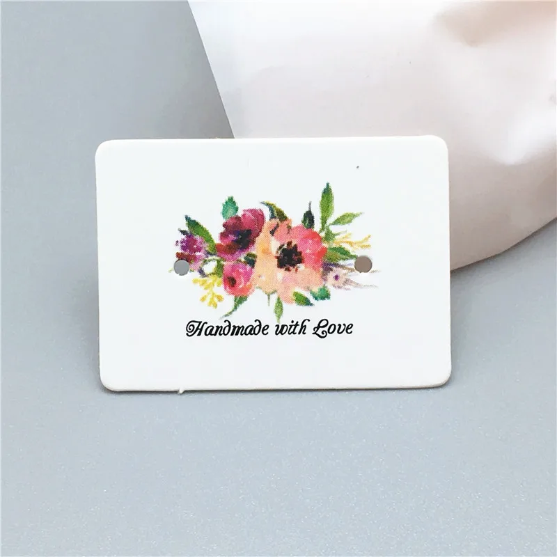 2.5x3.5cm 50 шт бумажные винтажные цветочные ювелирные изделия карты, бирки для драгоценностей коробки ювелирных изделий для ожерелья/серьги/шпильки/аксессуары упаковки - Цвет: 2.5x3.5cm