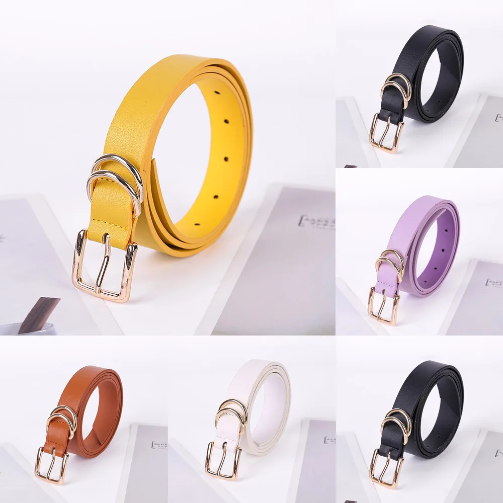 

Korean Version Of The Thin Belt Waist Chain Square Head Needle Buckle The Candy Color Fashion Wild Classic Simple Boutique Belts