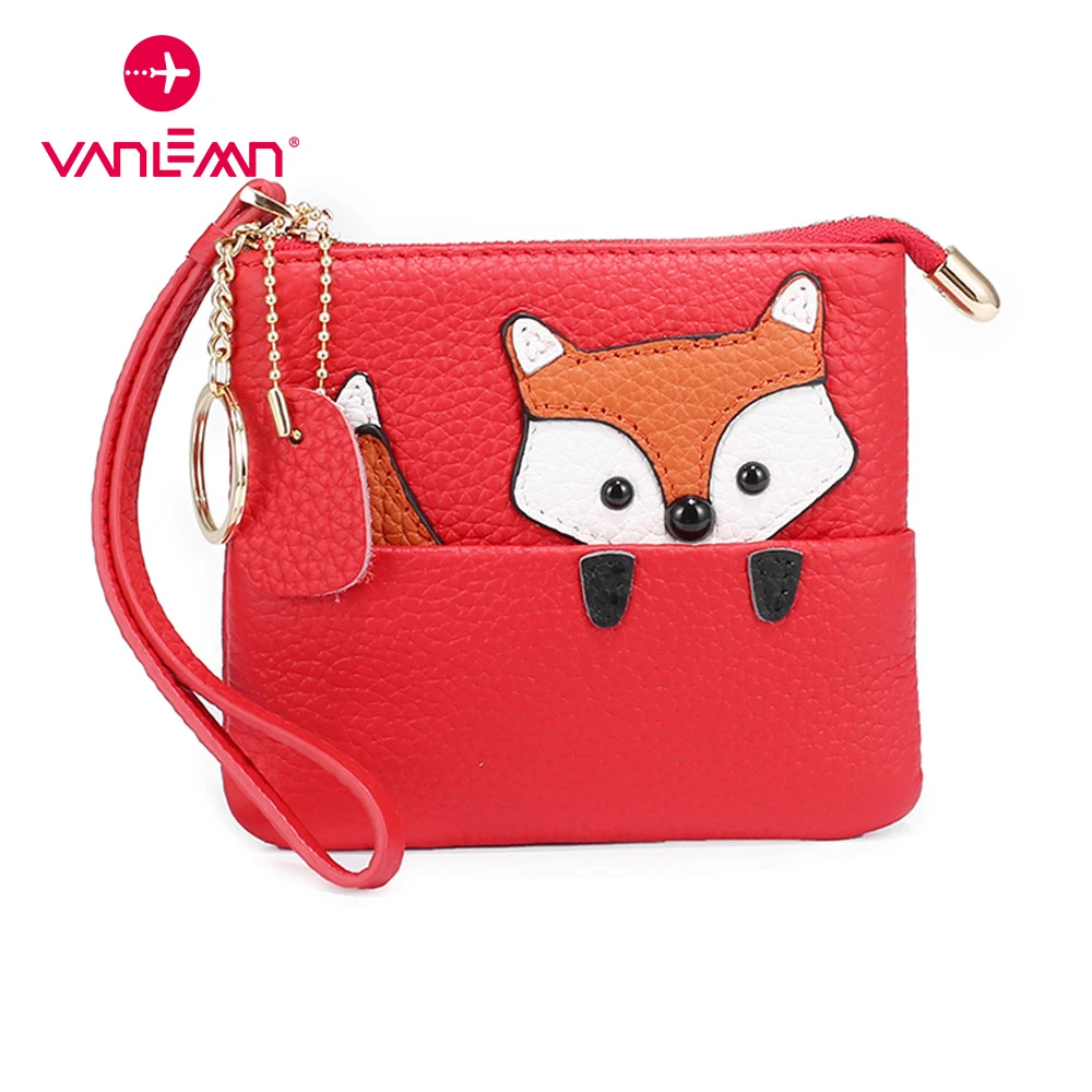 Money Purse For Women Keychain Coin Purse Female Mini Creator Wallet Ladies Cute Fox Pattern Wallets Korean Student Key Bags