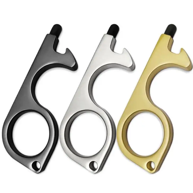 

Non Contact Handfree Door Opener Bottle Opener Screen Touch Zinc Alloy Hygiene hand Keychain door Opener LX2354