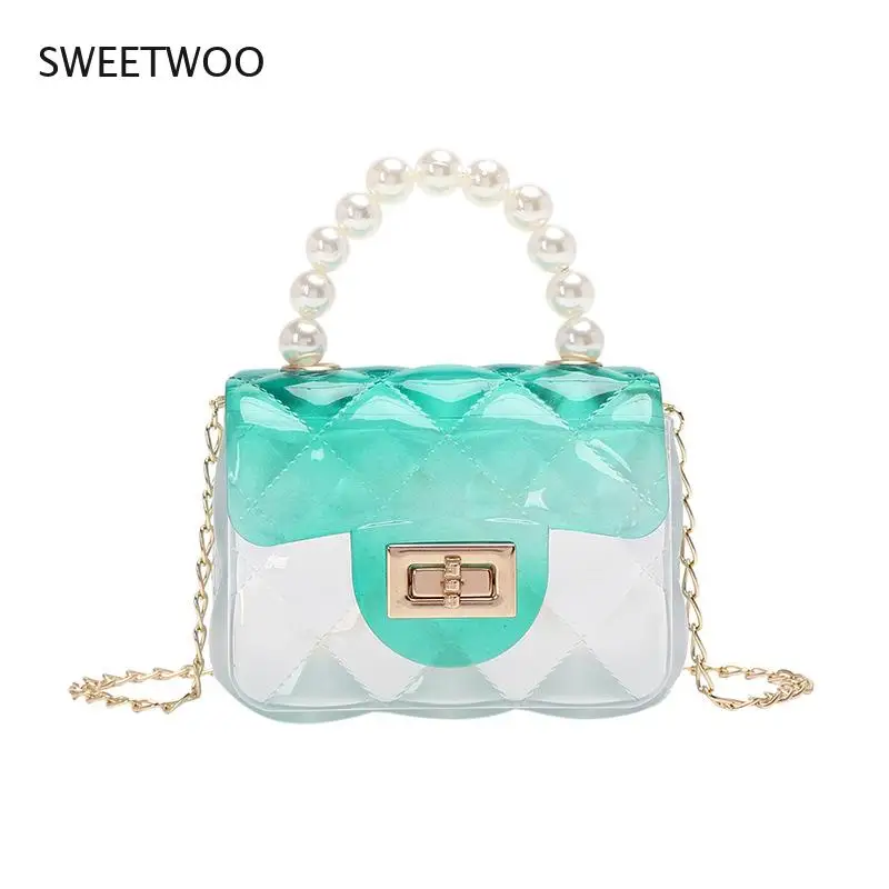 

Wallet Female Pearl Portable Mini Lipstick Female Bag Candy Gradient Clutch Bag Chain Crossbody Shoulder Bag Coin Purse Handbag