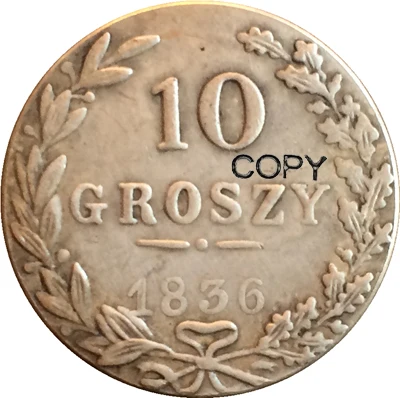 Польша 6 монет 10 грош копия монет - Цвет: 1836