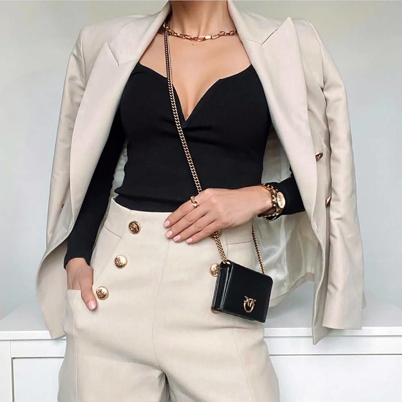 

PUWD Sexy Women Bomb Knitted Bodysuits 2021 Summer Fashion Ladies Soft Slim Jumpsuits Vintage Female Chic Bodysuit Girls Sweet