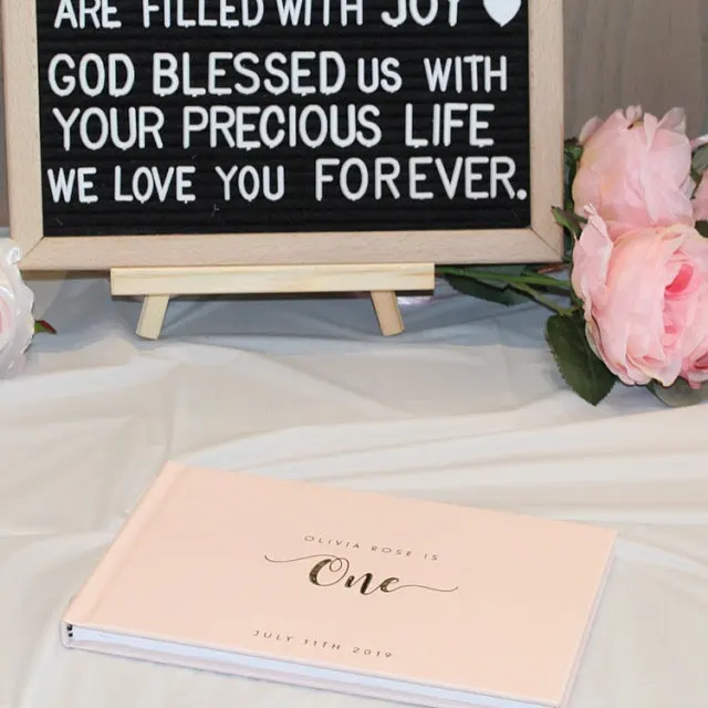 Фольгированная Золотая детская книга для первого дня рождения гостевая на заказ