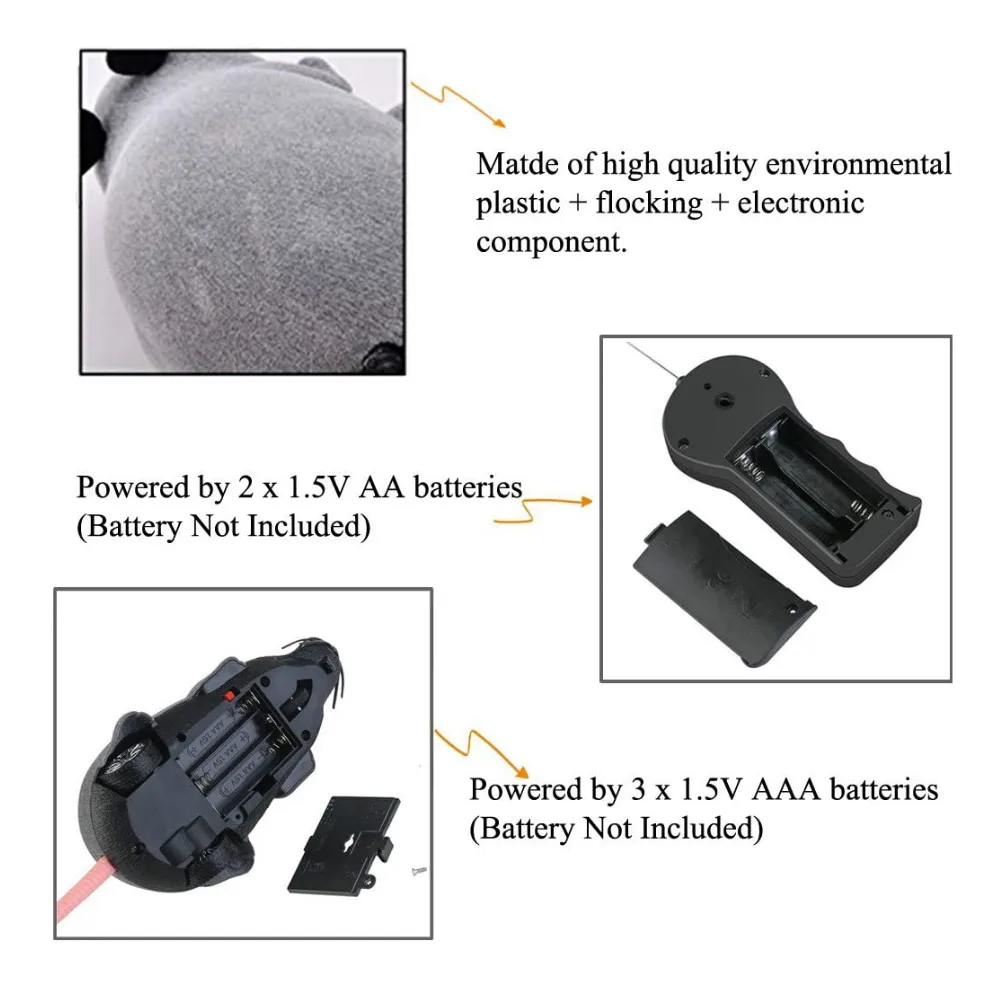 

Cat Toys Interactive Remote Control Wireless RC Simulation Mouse Toy Electronic Rat Mice Toy for Kitten Cat Novelty Ball Toy