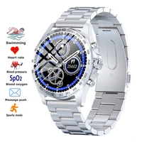 best smart watch with steel leather strap men women swim waterproof smartwatch support hr bp bo monitor sports fitness tracker